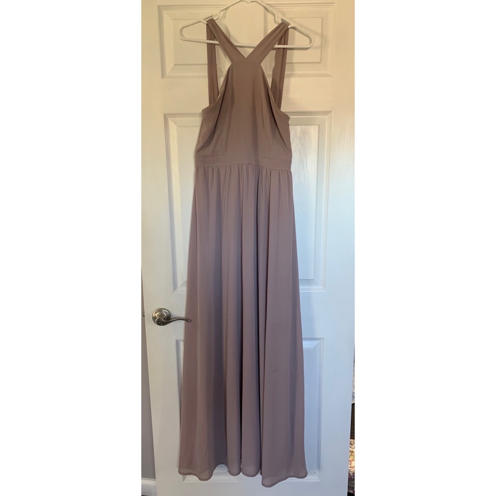 LuLus Air of Romance Taupe Maxi Dress